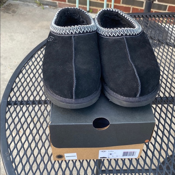 UGG Black Suede Slippers - Picture 1 of 5